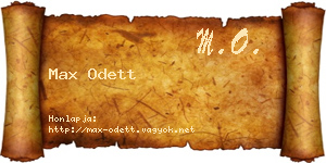 Max Odett névjegykártya